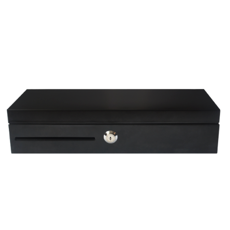 MAKEN Flip Top Cash Drawer, 24V, Black w/stainless steel