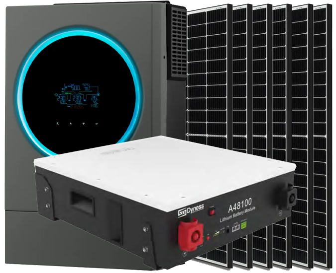 Inverter 5,6kVa | 48v 4,8kWh Lithium Battery | 6x Solar Panels 120 Cells