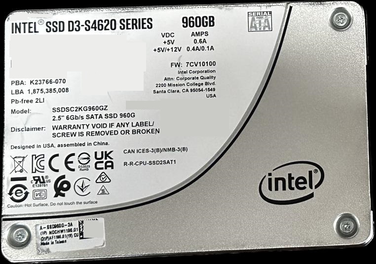 960GB SSD Intel SSD D3-S4620 Series