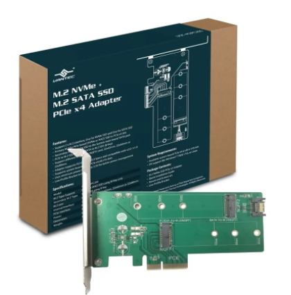 [vantec ugt-m2pc200] Vantec M.2 NVMe + M.2 SATA SSD PCIe X4 Adapter